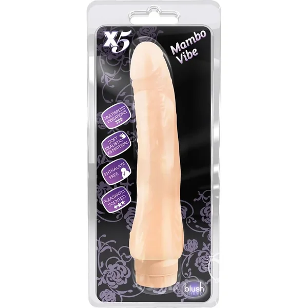 X5 Mambo Vibe Realistic Vibrator Waterproof Beige 8 Inch