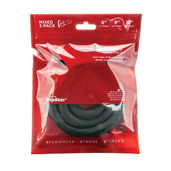 Xplay Gear 6", 9" & 12" Ultra Wrap Rings - Pack Of 3 Black