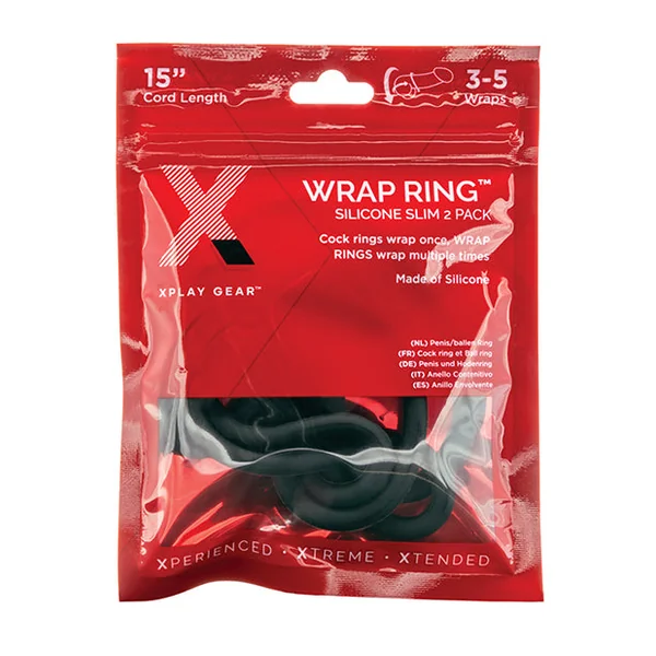 Xplay Gear Silicone 15" Slim Wrap Ring - Black Pack Of 2