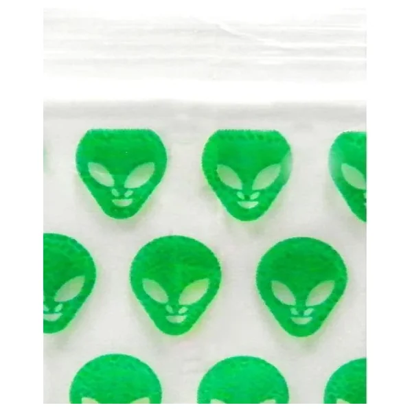Zip Bags 2020 10/100PK 1000ct/BG Green Alien