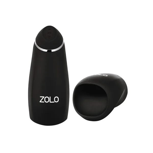 ZOLO Stickshift Squeezable Vibrating and Thrusting Rechargeable Male Stimulator – Black/Silver